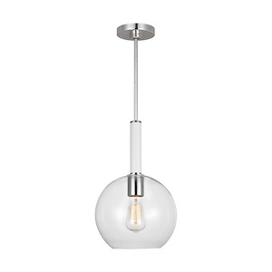 Generation Lighting-Monroe-1 Light Round Pendant In Contemporary and Modern Style-17.13 Inch Tall and 10.38 Inch Wide