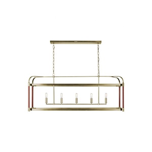 Generation Lighting-Hadley-5 Light Linear Chandelier-19.75 Inch Tall and 49 Inch Wide - 1105900