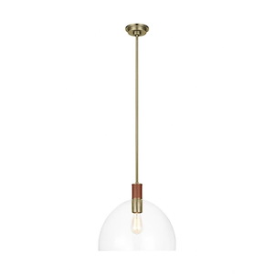 Generation Lighting-Hadley-1 Light Large Pendant-14 Inch Tall and 15 Inch Wide - 1105921