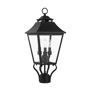 Galena - 3 Light Outdoor Small Post Lantern In Traditional Style-23.25 Inches Tall and 9.5 Inches Wide