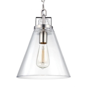Generation Lighting-Sean Lavin-Pendant 1 Light in Modern Style-10 Inch Wide by 13.25 Inch Tall