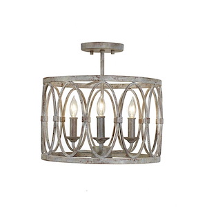 Generation Lighting-Sean Lavin-Three Light Semi Flush Mount In Transitional Style-14 Inch Wide By 13.63 Inch Tall - 1227054
