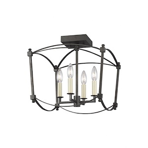 Generation Lighting-Sean Lavin-4 Light Semi-Flush Mount in Period Inspired Style-14.38 Inch Wide by 13.88 Inch Tall