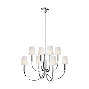 Generation Lighting-Logan from TOB Thomas O&#39;Brien-Eight Light 2-Tier Chandelier-36.63 Inch Wide by 25.13 Inch Tall