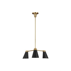 Generation Lighting-Signoret-3 Light Small Chandelier In Transitional Style-24.88 Inch Wide By 18.25 Inch Tall