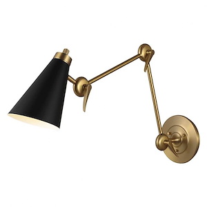 Generation Lighting-Signoret-1 Light Two Arm Library Wall Sconce in Transitional Style-6.25 Inch Wide by 30.25 Inch Tall