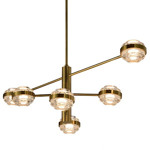 Milano - 32.18W 6 LED 3-Tier Chandelier-15 Inches Tall and 40 Inches Wide