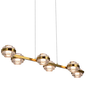 Milano - 32.68W 6 LED Linear Chandelier-5.5 Inches Tall and 39.25 Inches Wide