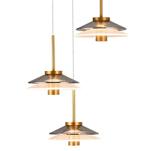 Verona - 23.3W 3 LED 3-Tier Pendant-15.75 Inches Tall and 16 Inches Wide
