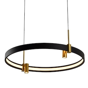 Tania - 41.96W 3 LED Chandelier with 2 Adjustable Spotlights-9.5 Inches Tall and 23.75 Inches Wide