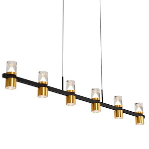 Ellegi - 46.1W 6 LED Linear Chandelier-7.75 Inches Tall and 47.25 Inches Wide - 1277279