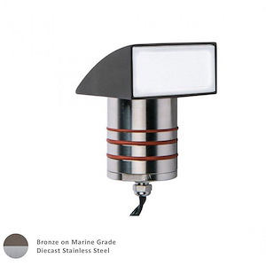 12V 4.1W 3000K 1 LED Indicator Light with Ground Hood in Contemporary Style-2.38 Inches Wide by 4.13 Inches High