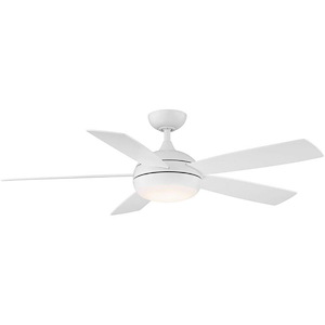 Odyssey-5 Blade Ceiling Fan with Light Kit and Remote Control in Traditional Style-52 Inches Wide by 15.56 Inches High
