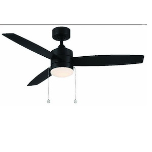 Atlantis - 3-Blade Ceiling Fan with Light Kit and Pull Chain In Transitional Style-15.7 Inches Tall and 52 Inches Wide - 1105537