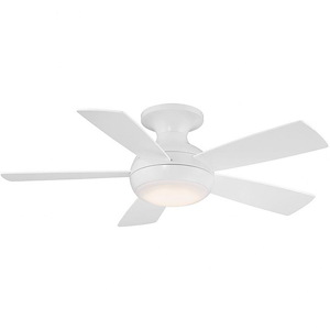 Odyssey - 5 Blade Flush Mount Ceiling Fan with Light Kit In Traditional Style-12.1 Inches Tall and 44 Inches Wide - 1158185