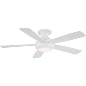 Odyssey - 5 Blade Flush Mount Ceiling Fan with Light Kit In Traditional Style-12.1 Inches Tall and 52 Inches Wide - 1155634