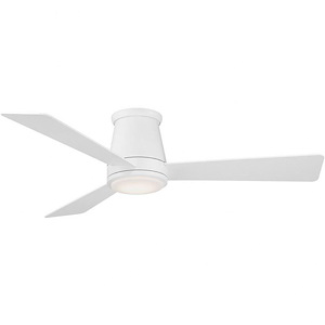 Hug - 3 Blade Flush Mount Ceiling Fan with Light Kit In Contemporary Style-11.1 Inches Tall and 52 Inches Wide
