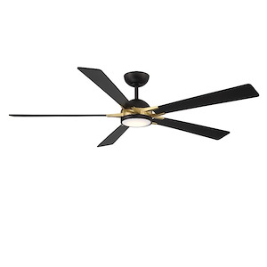 Rotary - 5 Blade Ceiling Fan with Light Kit-13.2 Inches Tall and 65 Inches Wide