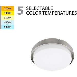 Lithium-15W 1 LED Round Flush Mount in Transitional Style-11.89 Inches Wide by 3.96 Inches High - 1216963