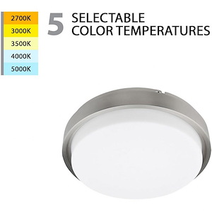 Lithium-25W 1 LED Round Flush Mount in Transitional Style-15.85 Inches Wide by 3.96 Inches High