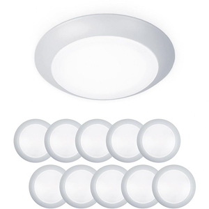 Disc-12W 3000K 1 LED Flush Mount & Retrofit Kit (Pack of 10) in Functional Style-5.9 Inches Wide by 1.13 Inches High - 897840