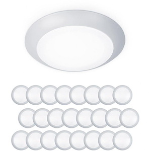 Disc-12W 3000K 1 LED Flush Mount &amp; Retrofit Kit (Pack of 24) in Functional Style-5.9 Inches Wide by 1.13 Inches High