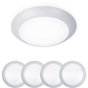 Disc-12W 3000K 1 LED Flush Mount &amp; Retrofit Kit (Pack of 4) in Functional Style-5.9 Inches Wide by 1.13 Inches High