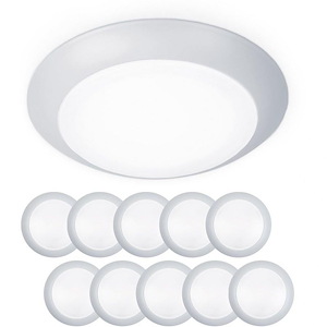 Disc-15W 3000K 1 LED Flush Mount &amp; Retrofit Kit (Pack of 10) in Functional Style-7.4 Inches Wide by 1.25 Inches High
