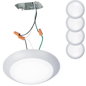 Disc-15W 3000K 1 LED Flush Mount (Pack of 4) in Functional Style-7.4 Inches Wide by 1.25 Inches High