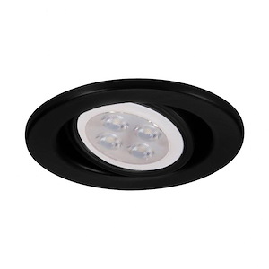 8W 1 LED Round Adjustable Gimbal Trim in Functional Style-3.44 Inches Wide by 0.19 Inches High