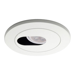 8W 1 LED Round Slotted Trim in Functional Style-5.13 Inches Wide by 0.25 Inches High