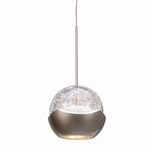 Genesis-9W 1 LED Pendant with Monopoint Canopy-3.69 Inches Wide by 3.44 Inches High