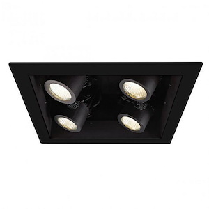 Precision Multiples-64W 90 CRI 4 LED Flood New Construction Housing-12.19 Inches Wide by 12.19 Inches High