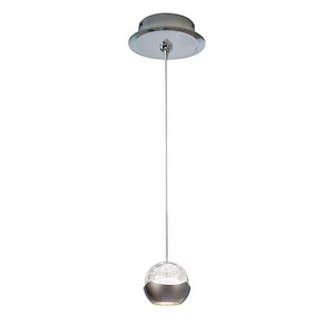 Genesis-One Light Pendant with Mirrored Canopy-6 Inches Wide