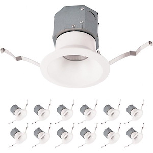 Pop-in-12W 3000K 1 LED Round Line Voltage Recessed Kit (Pack of 12) in Functional Style-8.63 Inches Wide by 4.63 Inches High - 897876
