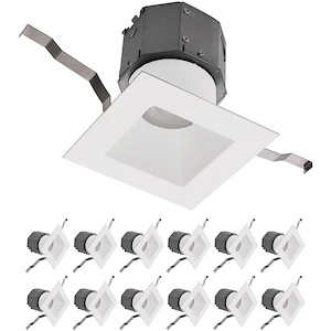 Pop-in-12W 3000K 1 LED Square Line Voltage Recessed Kit (Pack of 12) in Functional Style-8.63 Inches Wide by 4.63 Inches High