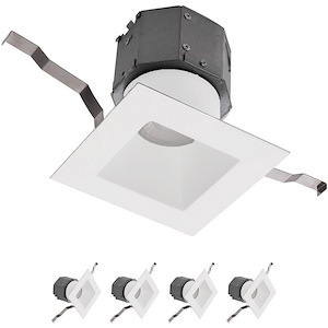 Pop-in-12W 3000K 1 LED Square Line Voltage Recessed Kit (Pack of 4) in Functional Style-8.63 Inches Wide by 4.63 Inches High - 897834