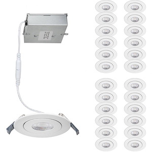 Lotos-9W 3000K 1 LED Round Line Voltage Adjustable Recessed Kit (Pack of 24) in Functional Style-4.73 Inches Wide by 1.18 Inches High - 897861