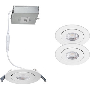 Lotos-9W 3000K 1 LED Round Line Voltage Adjustable Recessed Kit (Pack of 2) in Functional Style-4.73 Inches Wide by 1.18 Inches High - 897860
