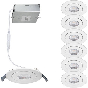 Lotos-9W 3000K 1 LED Round Line Voltage Adjustable Recessed Kit (Pack of 6) in Functional Style-4.73 Inches Wide by 1.18 Inches High - 897862