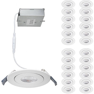 Lotos-14W 3000K 1 LED Round Line Voltage Adjustable Recessed Kit (Pack of 24) in Functional Style-6.85 Inches Wide by 1.18 Inches High