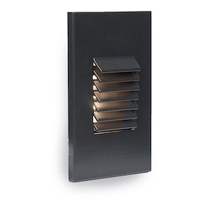 3.5W 1 LED Vertical Louvered Step and Wall Light in Functional Style-3 Inches Wide by 1.75 Inches High