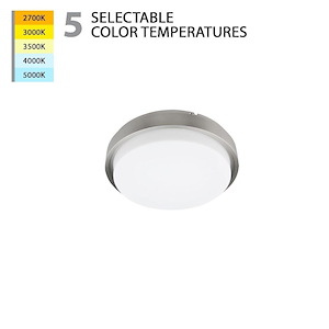 Lithium - 11.89 Inch 15W 1 LED 5-CCT Selectable Round Flush Mount