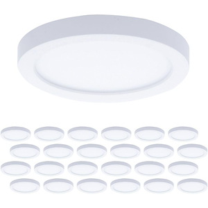 Round - 12W 1 LED Flush Mount (Pack of 24)-5.25 Inch Tall and 0.6 Inch Wide - 1393314