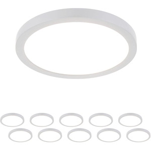 Round - 15W 1 LED Flush Mount (Pack of 10)-7 Inch Tall and 0.6 Inch Wide - 1393315