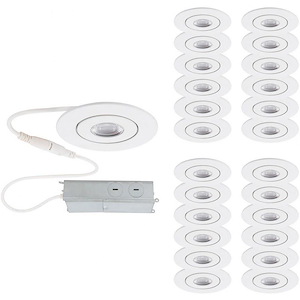 Lotos - 6W 1 LED Round Adjustable Recessed Kit (Pack of 24) In Functional Style-1.63 Inches Tall and 3.5 Inches Wide