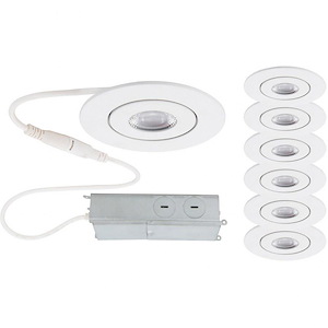 Lotos - 6W 1 LED Round Adjustable Recessed Kit (Pack of 6) In Functional Style-1.63 Inches Tall and 3.5 Inches Wide - 1160520