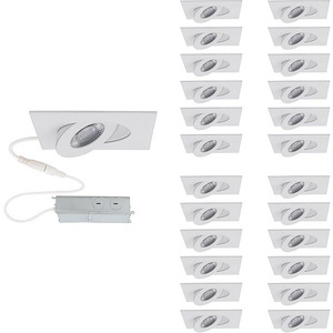 Lotos - 6W 1 LED Square Adjustable Recessed Kit (Pack of 24) In Functional Style-1.63 Inches Tall and 3.5 Inches Wide
