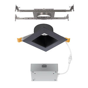 Pop-in - 12W 1 LED Square New Construction Frame-in Recessed Light with Remote Driver-2.5 Inch Tall and 8.5 Inch Wide - 1420859