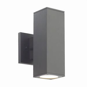 Cubix - 18W 2 LED Double Outdoor Wall Mount In Transitional Style-9.42 Inches Tall and 6 Inches Wide